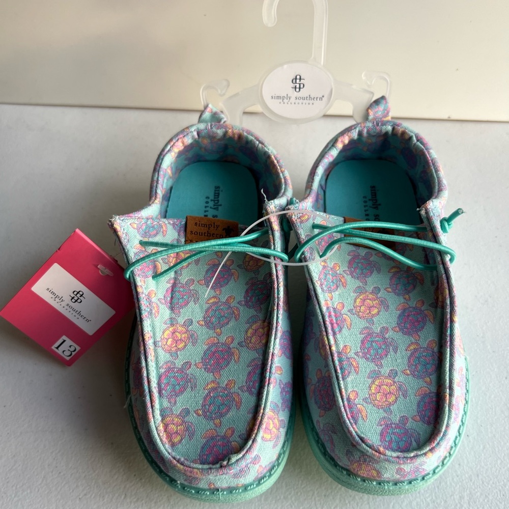Simply Southern Collection Youth Slip On Turtle Green Shoes Girls 13